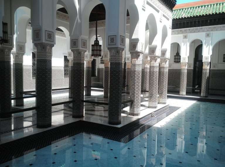 Elegant riad courtyard with pool in Marrakech