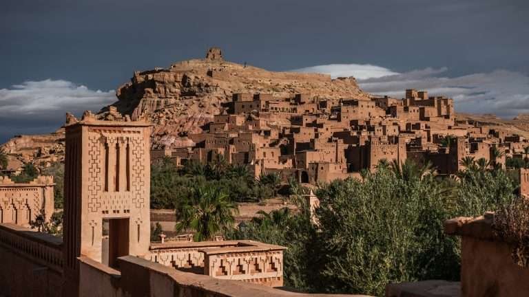 Aït Ben Haddou kasbah rising above the landscape in Morocco