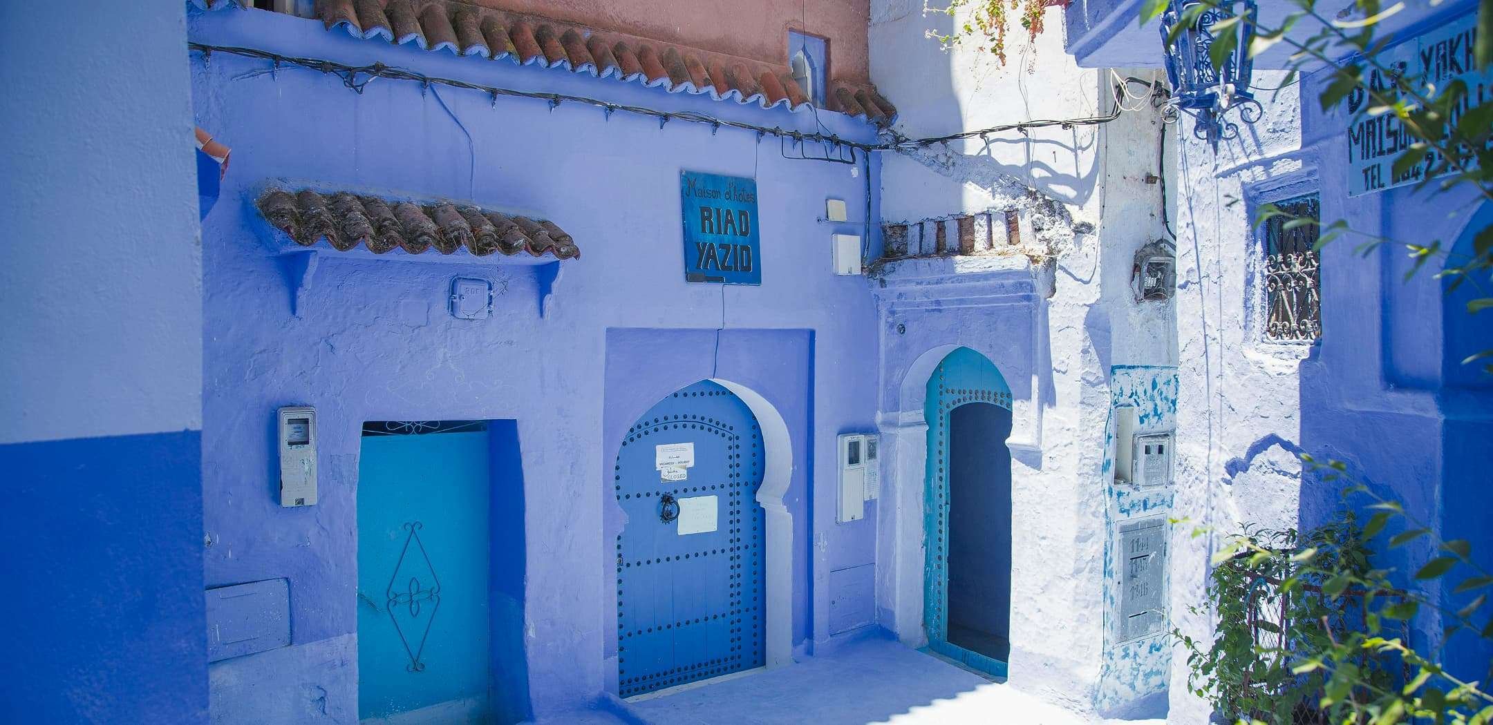 Blue door and house in the Blue Pearl of Morocco, Chefchaouen