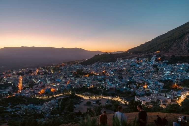 Sunset over Chefchaouen, Morocco's Blue City